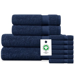 Delara Organic Cotton Luxuriously Plush Bath Towel Set, GOTS & Oeko-TEX Certified, Soft, Quick Dry & Ultra-Absorbent - 1 of 4