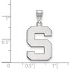 Black Bow Jewelry 10k White Gold Michigan State Spartans NCAA Large Pendant - 2 of 3