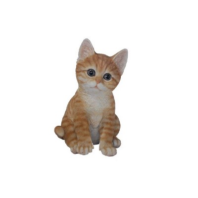 8" Polyresin Sitting Kitten Statue Orange - Hi-Line Gift