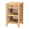 Bella Mahogany Wood and Natural Rattan 1 Drawer Nightstand Natural Brown - Baxton Studio - 2 of 4