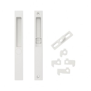 Brixwell 13-192w Patio Door Handle Set With Cams And Keeper White Finish - 1 of 4