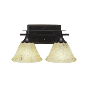 Toltec Lighting Uptowne 2 - Light Vanity in  Dark Granite with 7" Italian Marble Shade - 1 of 1