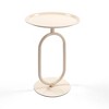 Lyngins Lantern-Shaped Metal End Tables Living Room, Retro Tray Side Table with Weighted Base, Small Side Table, Round End Table, Small Coffee Table - 4 of 4