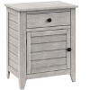Monarch Specialties Accent Table Nightstand Storage Drawer End Side Table Bedroom Lamp Storage Grey Veneer Transitional - 3 of 4