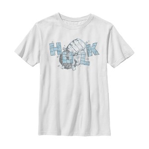 Boy's Marvel Hulk Brick Pencil Sketch T-Shirt - 1 of 4