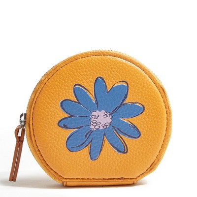 Vera Bradley Women's Outlet Faux Leather Essential Round Zip Pouch