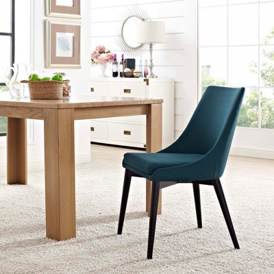 Azure Parsons Upholstered Side Chair with Tapered Wood Legs