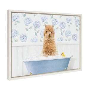 Kate & Laurel All Things Decor 18"x24" Sylvie Baby Alpaca Art: Playful Nursery Decor, Amy Peterson Studio - 1 of 4