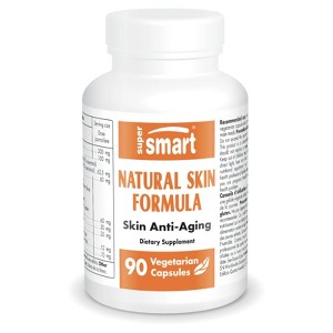 SuperSmart Natural Skin Formula - with Hyaluronic Acid, Collagen, Elastin, Ceramides - Skin Hydration & Elasticity | Non-GMO - 90 Vegetarian Capsules - 1 of 1