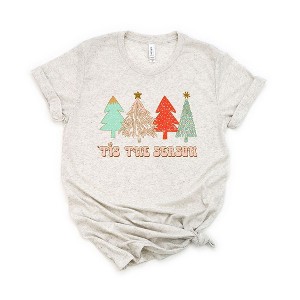 Simply Sage Market Women's Tis The Season Trees Grunge Short Sleeve Graphic Tee - 1 of 4