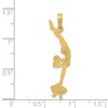 Black Bow Jewelry 14k Yellow Gold Pummel Horse Gymnast Pendant - 3 of 4