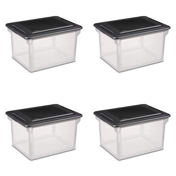 Sterilite Convenient Versatile Contoured Clear Home Organizing Storage File Container Box