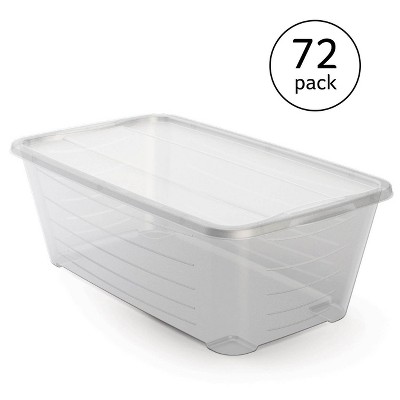 Life Story 5.5Q Rectangular Clear Plastic Protective Storage Shoe Box (72 Pack)