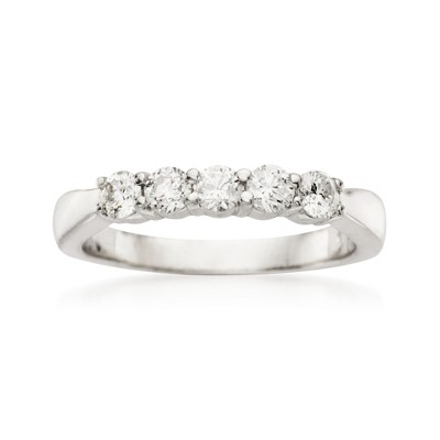 Ross-Simons 0.50 ct. t.w. 5-Stone Diamond Wedding Ring in 14kt White Gold Size 8.5