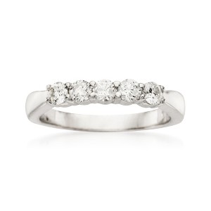 Ross-Simons 0.50 ct. t.w. 5-Stone Diamond Wedding Ring in 14kt White Gold Size 8.5 - 1 of 4
