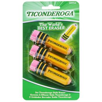 3ct Ticonderoga Erasers Multiple Colors