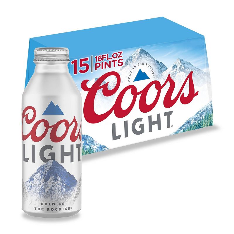 Coors Light Beer - 15pk/16 fl oz Aluminum Bottles, 1 of 9