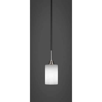 Toltec Lighting Paramount 1 - Light Pendant in  Matte Black/Brushed Nickel with 4" White Muslin Shade