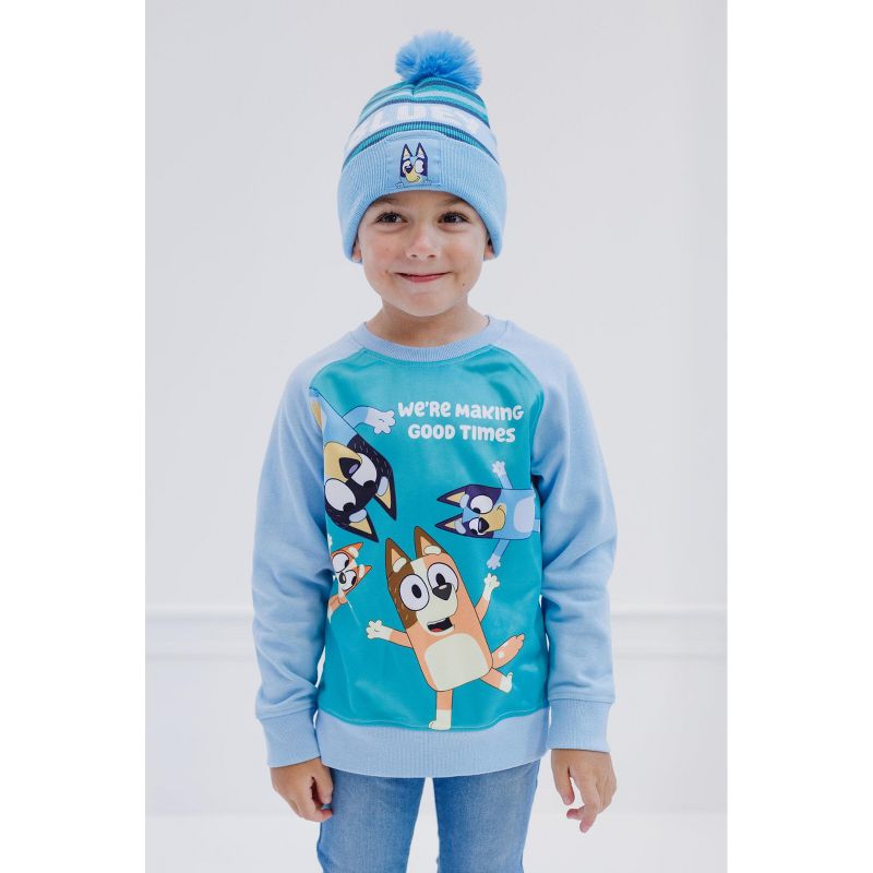 Bluey Fleece Sweatshirt and Cotton Gauze Hat Toddler to Little Kid, 4 of 8