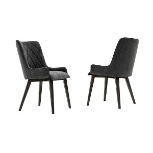 Armen Living,Alana Charcoal Upholstered Dining Chair - Set of 2 - 1 of 4