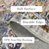 Area Rug, Washable Rug - 8x10 Non-Slip Low Pile Thin Vintage Floral Accent Carpet for Living Room, Bedroom, Home Office, Dining Room - 3 of 4