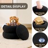 ChicFurnit Ottomans and Benches Storage Ottoman Cylindrical Footstool Foot Rest Round Footstool for Living Room, Black, 14.96"*14.96"*12.6" - 4 of 4