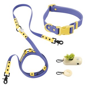 THE LICKER STORE Luna 8FT Adjustable 6-in-1 Waterproof Hands-Free Leash and Collar with LED Flashlight, Bag Dispenser, and Poop Bag Holder - 1 of 4
