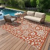 Waterproof Outdoor Rug Medallion Patio Rug, Reversible Plastic Straw Rugs, UV-Resistant Outside Mat for Porch Deck Backyard Balcony - 2 of 4