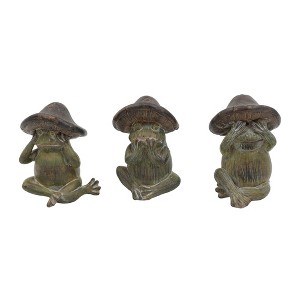 Transpac Resin Garden Frog Decor Set of 3 Home Decorations Spring - 1 of 1