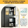 71" Black Metal Storage Cabinet with Glass Doors, Garage Storage with 2 Drawers + 2 Adjustable Shelves, Heavy Duty Tool Cabinet with Locking Doors - 2 of 4