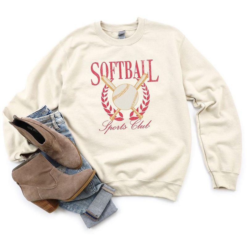 Simply Sage Market Women's Graphic Sweatshirt Softball Sports Club, 4 of 5