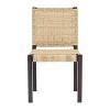 ModernLuxe Set of 2 Dining Chairs Rattan Bench Outdoor Bench, Farmhouse Modern, Champagne/Walnut - 4 of 4