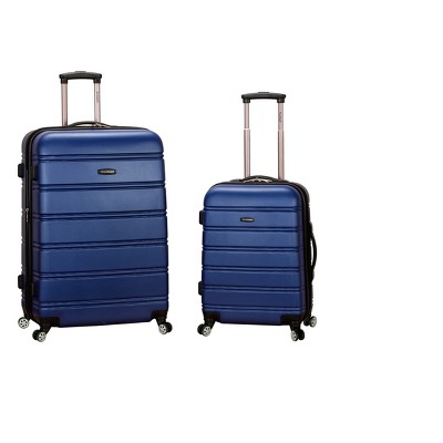 rockland melbourne 2pc abs spinner luggage set