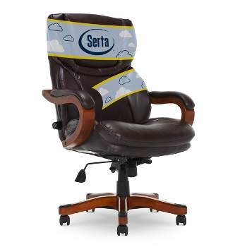 Big and Tall Executive Office Chair with Upgraded Wood Accents - Serta