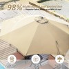 Sevobal Patio Umbrellas Outdoor Patio Market Umbrella with Crank and Tilt, Large Sunshade Umbrellas for Garden Poolside Beach, Beige, 108"*108"*96" - 4 of 4