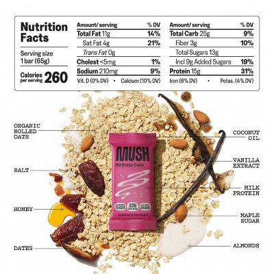 MUSH Birthday Cake Refrigerated Protein Bar - 2.3oz