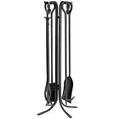 Plow & Hearth - Hand-Forged Iron Tall Fireplace Tool Set
