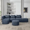 L-Shaped/U-Shaped Sectional Sofa with Chaise and Ottoman, Modular Loop Yarn Fabric Upholstered Sofa, DIY Combination - ModernLuxe - 2 of 4