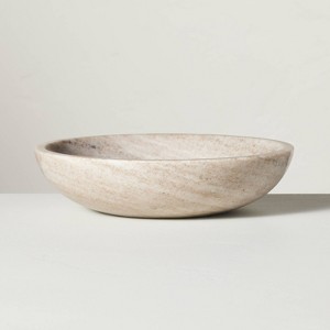 27oz Marble Fruit Bowl Warm Beige - Hearth & Hand™ with Magnolia: Shallow Round Design, Kitchen Decor - 1 of 3