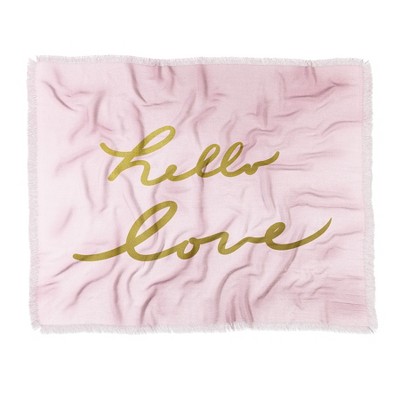 Lisa Argyropoulos Hello Love Pink Woven Throw Blanket - Deny Designs