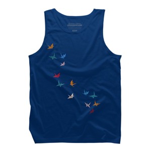 Men's Design By Humans Flying Paper Cranes Birds By Magnussons Tank Top - 1 of 3
