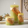 Vance Kitira 6" Green Grape Timber Pillar Candle ,Scentless, Clean-Burning, Environmental Friendly - 4 of 4