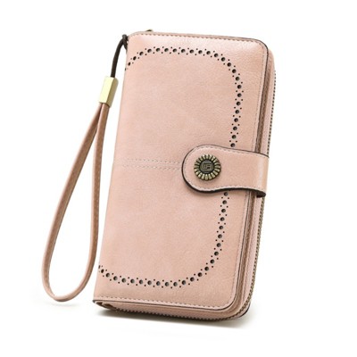FATMOON Leather Wallets for Women - Large Capacity with Detachable Wrist Strap, Perfect for Travel, Shopping & Daily Use