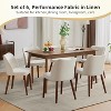 Dining Chair Set of 2, Linen Upholstered Dining Chair with Wood Legs, Wing Backrest, Wooden Kitchen Chair, Kitchen Chairs with Thick Cushions - 4 of 4