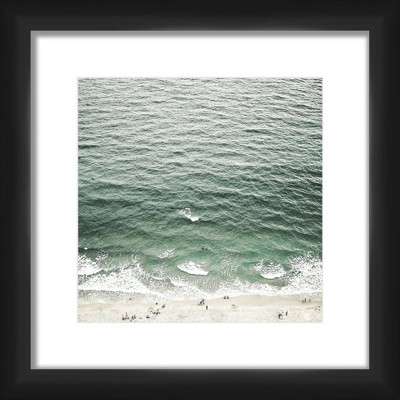 13" x 13" Matted to 2" Distant Shore Picture Framed Black - PTM Images