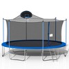 Okak 14/16FT Double-side Toddler Trampolines with Basketball Hoop, Outdoor Trampolines with Ladder and Safety Enclosure Net, Rebounder for Garden - 2 of 4