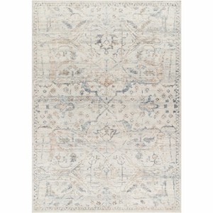 Hauteloom Marlene Damask Off White & Blue Area Rug - 1 of 4