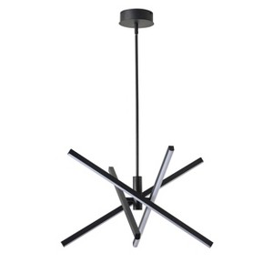 Dewdrop 3-Light Modern LED Pendant Light, Adjustable Dimmable Linear Chandelier in Matte Black, ETL Listed for Dining Room - 1 of 4