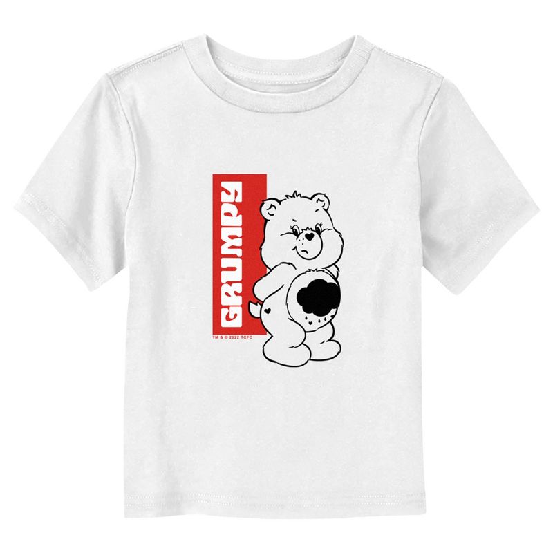 Care Bears Grumpy Bear Name Tag T-Shirt, 1 of 4