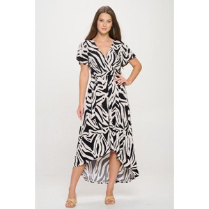 WEST K Women's Georgia Faux Wrap Dress with High-Low Hem and Tie Waist - 1 of 4
